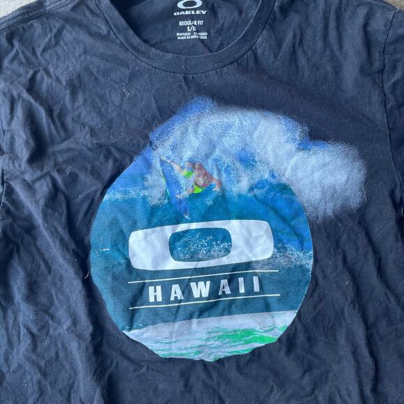 OAKLEY SOFTWARE HAWAII SURFING SHIRT MENS LARGE BLACK MODERN - Picture 3 of 5